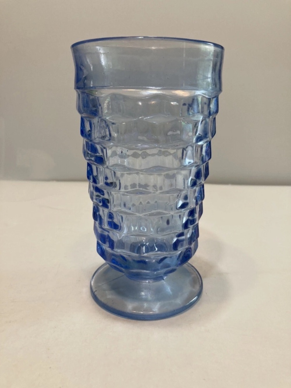 Indiana Light Blue Footed Pedestal Drinking Glass Water Iced Tea Beautiful